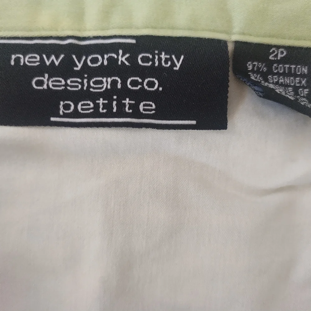 NEW YORK CITY DESIGN CO PETITE Green Arty Skirt size 2P - Picture 3 of 8
